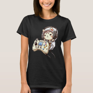 Cute cat Funny gaming headset controller Gamer Kit T-Shirt