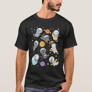Cute Cat Funny Space Astronaut Planet Cat Women Me T-Shirt