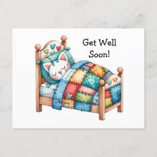 Cute Cat Get Well Soon Postcard