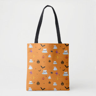 Cute Cat ghost sheet Halloween pumpkin party gifts Tote Bag