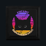 Cute Cat Gift Box<br><div class="desc">Add the wow to your next gift to that special person in your life with this beautiful "A Cat A Day, Keeps Darkness Away" Gift box. Perfect for jewellery such as necklaces as well as other small gifts. Design available on t-shirts and other items. Would make a great gift and...</div>