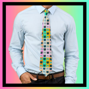 cute cat gift for cat lovers tie