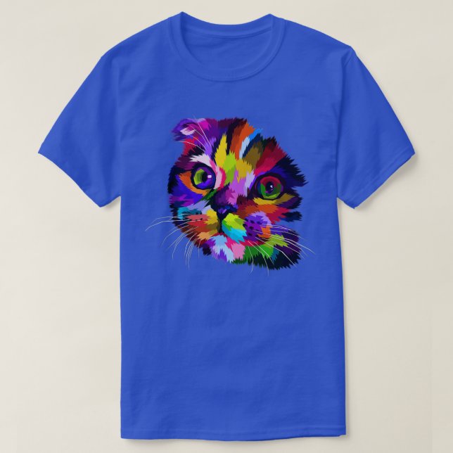 Cute Cat Gift for kitten lovers Colourful Art Kitt T-Shirt (Design Front)