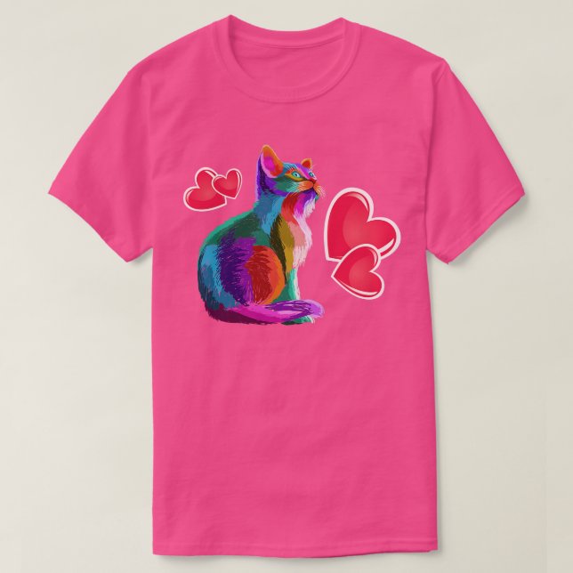 Cute Cat Gift kitten lover Colourful Kitten Adopti T-Shirt (Design Front)