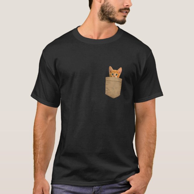 Cute Cat Gift Orange Ca Kitty Cat in my your Pocke T-Shirt (Front)