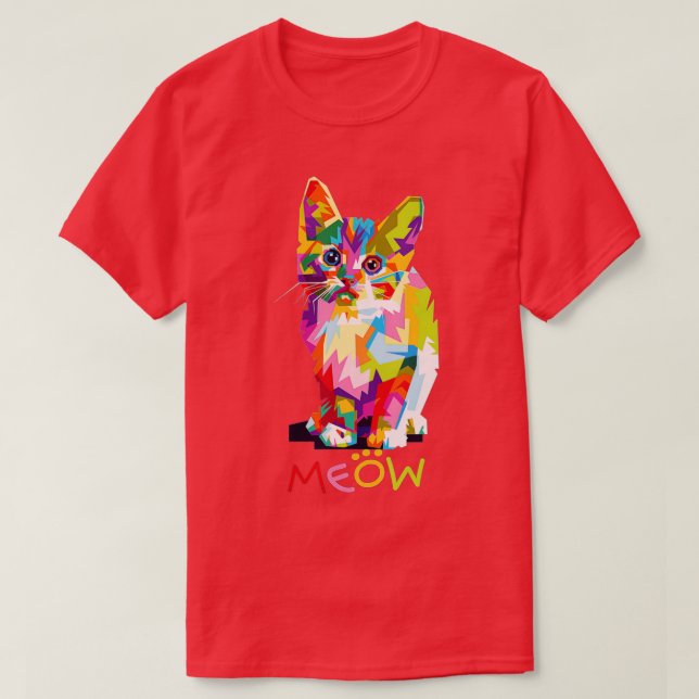 Cute Cat Gifts for kitten lovers Colourful Art Kit T-Shirt (Design Front)