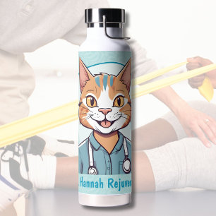 Cute Cat Gifts for Physical Therapists Doctors Water Bottle