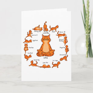Cute Cat Gotcha Day Yoga Greeting Card