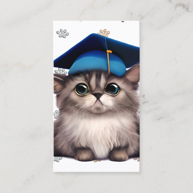 Cute Cat Graduation Day is a significant milestone Business Card (Front)