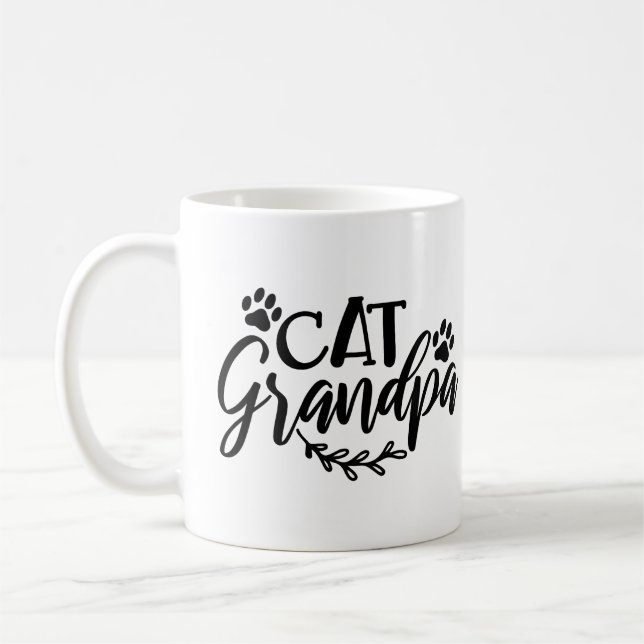 Cute Cat Grandpa Pet Grandfather Coffee Mug (Left)