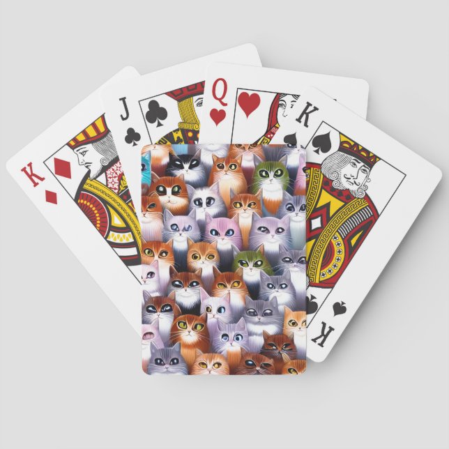 Cute Cat Graphic Playing Cards (Back)