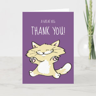 Cute Cat Greeting Cards   Thank You Note Template