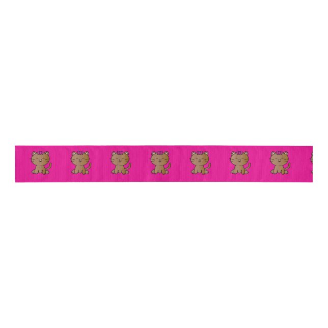 Cute cat grosgrain ribbon (Front)