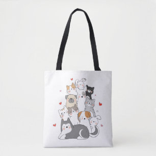 CUTE CAT GROUP CAT LOVERS DESIGN BUY NOW TOTE BAG
