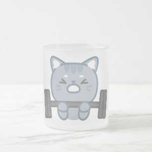 cute cat gym lovers design cat gym lover design frosted glass coffee mug