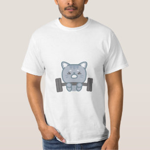 cute cat gym lovers design   cat gym lover design  T-Shirt