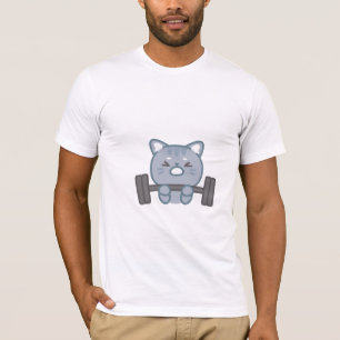 cute cat gym lovers design cat gym lover design T-Shirt