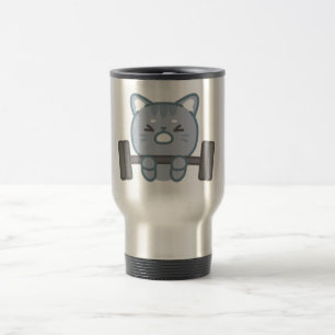 cute cat gym lovers design   cat gym lover design  travel mug