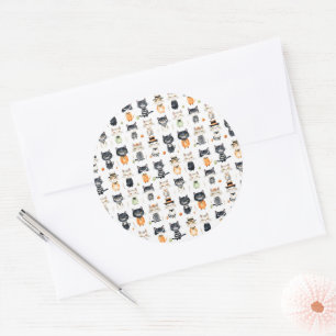 Cute Cat Halloween Classic Round Sticker