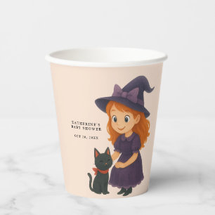 Cute Cat Halloween Girl Baby Shower Paper Cups