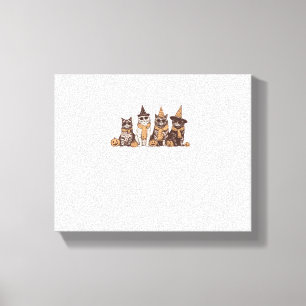 Cute Cat Halloween Kitty Halloween Animal Pet Men  Canvas Print