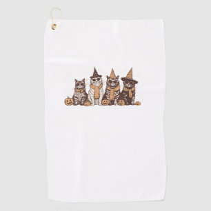 Cute Cat Halloween Kitty Halloween Animal Pet Men  Golf Towel