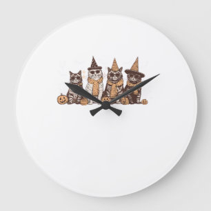 Cute Cat Halloween Kitty Halloween Animal Pet Men Large Clock