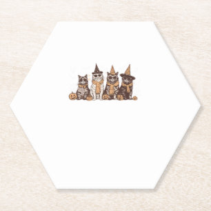 Cute Cat Halloween Kitty Halloween Animal Pet Men Paper Coaster