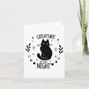 Cute Cat Halloween Night Fall Wiccan Women's Card