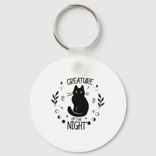 Cute Cat Halloween Night Fall Wiccan Women's Key Ring