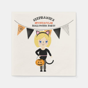 Cute Cat Halloween Party Napkin