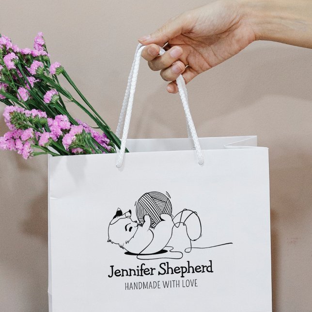 Cute Cat Handmade With Love  Rubber Stamp (Creator Uploaded)