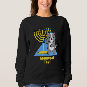 Cute  Cat Hanukkah Family Matching Pajamas Meowzel Sweatshirt
