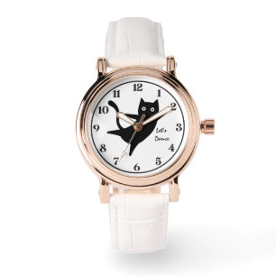 Cute Cat, Happy Cat,LetsDance, Modern, Simple Watch