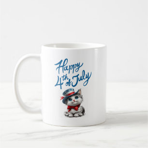 Cute Cat Happy Fourth of July 4th Coffee Mug
