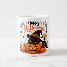 Cute Cat Happy Halloween Travel Mug - Kawaii Witch