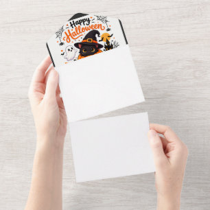 Cute Cat Happy Halloween Travel Mug - Kawaii Witch All In One Invitation