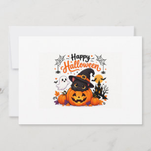 Cute Cat Happy Halloween Travel Mug - Kawaii Witch Invitation