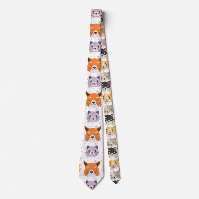 Cute Cat heads 01. NBG Tie (Front)