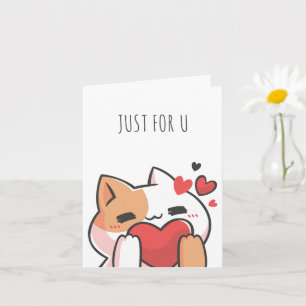 Cute cat heart  card