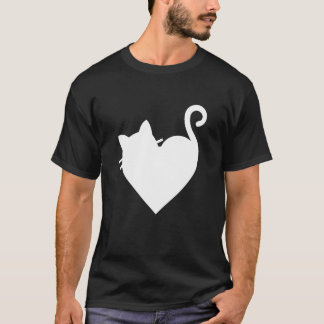 Cute Cat Heart T-Shirt Mens & Womens 5 Colours - W