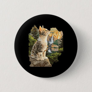 Cute Cat Hiking Camping Outdoor Exploration Advent 6 Cm Round Badge