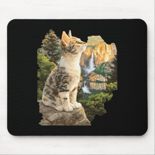 Cute Cat Hiking Camping Outdoor Exploration Advent Mouse Mat