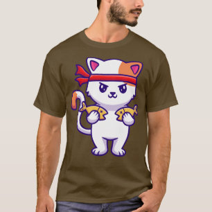 Cute Cat Holding Fish 1 T-Shirt