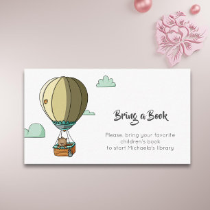Cute Cat Hot Air Balloon Bring a Book Enclosure Card