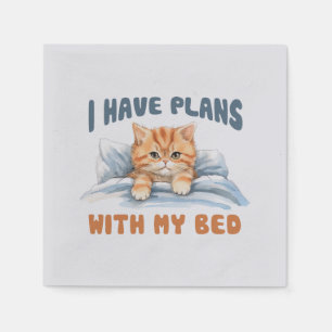 Cute Cat - I Have Plans (2) Napkin