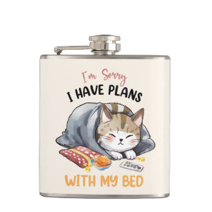 Cute Cat - I Have Plans Hip Flask