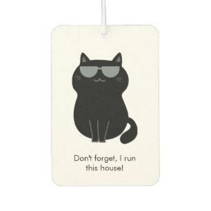 Cute Cat - I run this house now!  Car Air Freshener