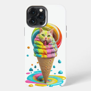 Cute Cat Ice Cream Cone colourful iPhone 13 Pro Max Case