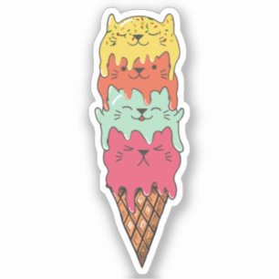 Cute Cat Ice Cream Kawaii Kittens